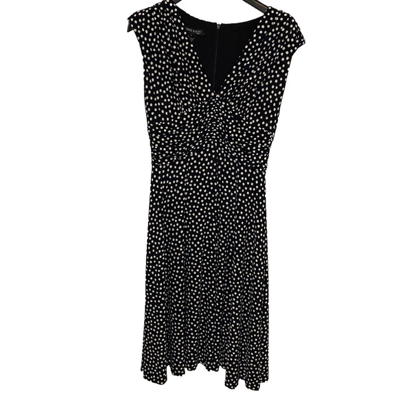 Anne Klein Black And White Polka dot Dress Size 8 - Picture 1 of 12